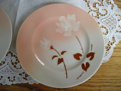 Vintage Syrakus China Madam Schmetterling alt Elfenbein 6 1/4" Brotteller ~ 4er Set - Bild 5 von 12