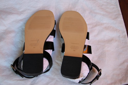 Country Road Blaire black leather, flat women's sandals - size 38 (AU 7) NEW - Picture 7 of 9