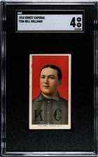 1910 T206 Tobacco Card Bill Hallman Sweet Caporal 350/30 - SGC 4 VG EX - Bright