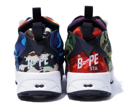 Bape x Reebok soldes Color Camo Crazy Instapump Fury Multi Q47370 Taille 11 NEUF