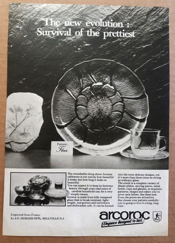 1982 anuncio impreso -Arcoroc cristalería flor vajilla página de publicidad vintage - Imagen 2 de 2
