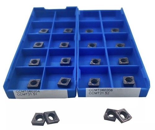 20PCS CCMT060204 Carbide Inserts CCMT060208 For Lathe Turning Tool Holder - Picture 1 of 9