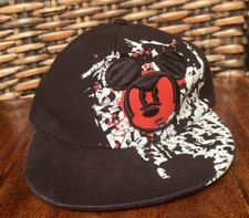 Disney Parks Youth Sz. Angry Mickey Mouse Graffiti Hat Cap Red Black Snapback