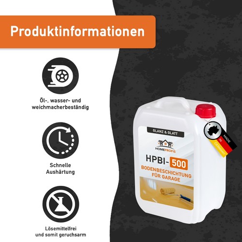 HPBI-500 - Set Dunkel (20m²) Epoxidharz Bodenbeschichtung Garage Bad Marmorboden - Bild 5 von 9