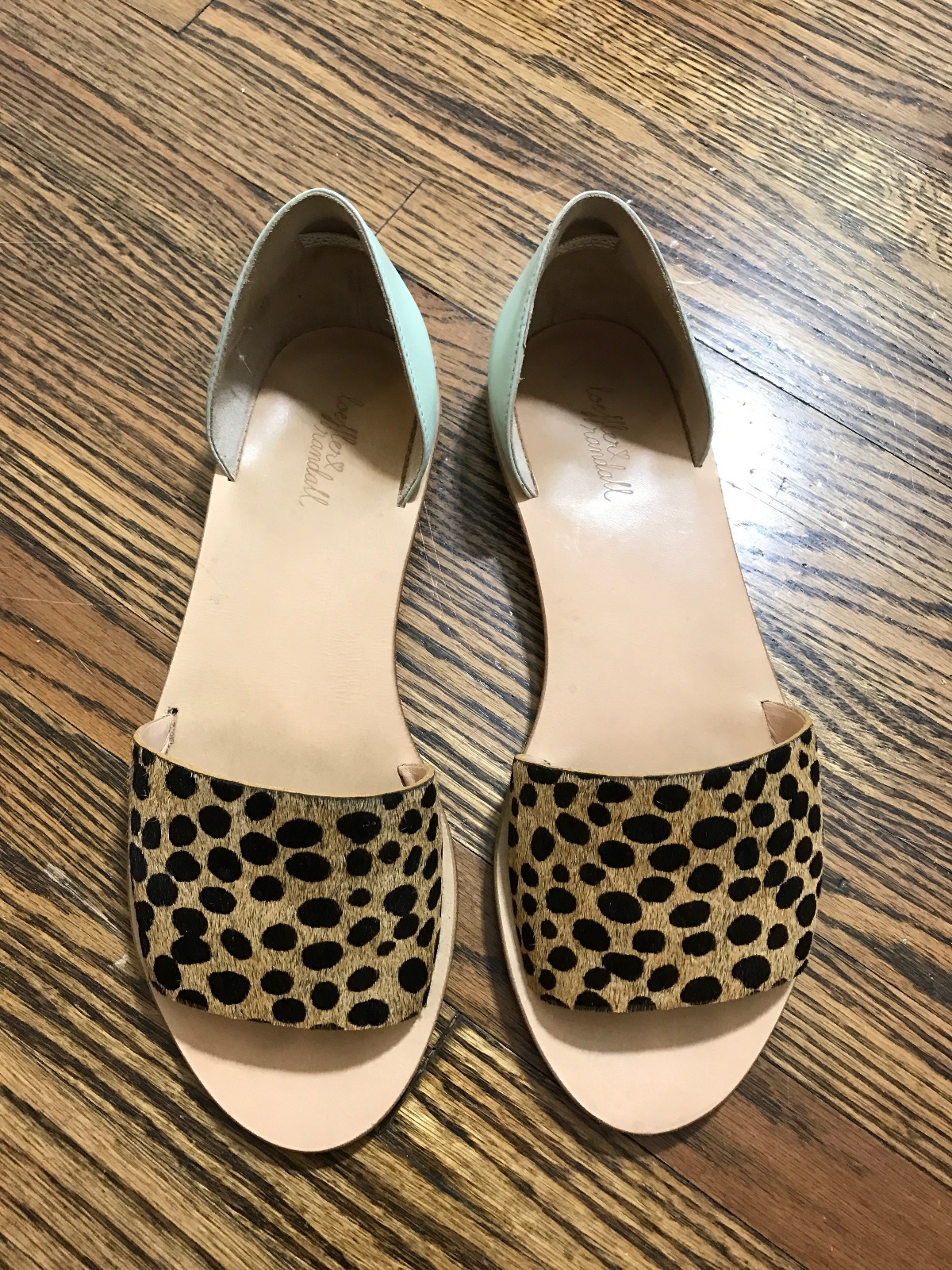 Loeffler Randall Sawyer Haircalf Flat Flat Haircalf Sandales in Cheetah/Mint Größe 8 225 cbe1ce Loeffler Randall Sawyer Haircalf Flat Flat Haircalf Sandales in Cheetah/Mint Größe 8 225 cbe1ce