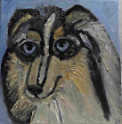 Original shetland sheepdog oil painting, signed
