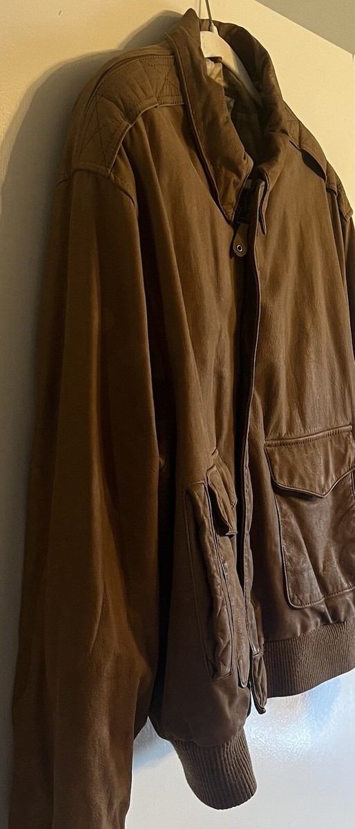 Urban Cowboy Leather Jacket Vintage Full Zip w/ Map Lining