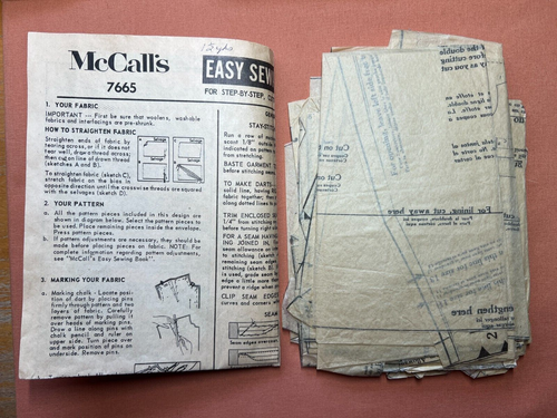 McCall's Pattern 7665 Junior Jacket Skirt & Overblouse Size 11-13 Cut Complete - Picture 3 of 3