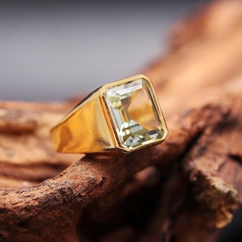 3.00 Ct Amethyst Engagement Bezel Ring 14k Solid Yellow Gold - Picture 5 of 5