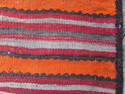Vintage Traditional Hand Made Oriental Wool Orange Red Tribal Kilim Bag 114x73cm - Picture 7 of 11