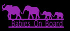 Baby On Board Elephant Family Vinyl Decal Sticker Waterproof Window Decal