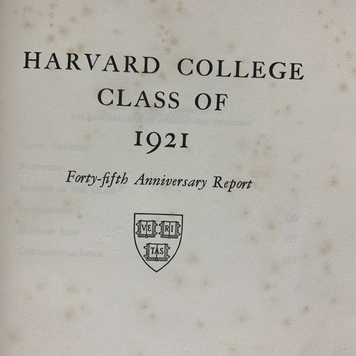 Harvard College Class 1921 Forty Fifth Anniversary Report 1966 Hardcover Book - Picture 3 of 13