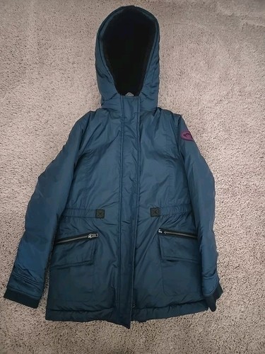 Appaman Blue Puffer Kids Faux Fur Hooded Jacket Size 12 - Picture 10 of 13