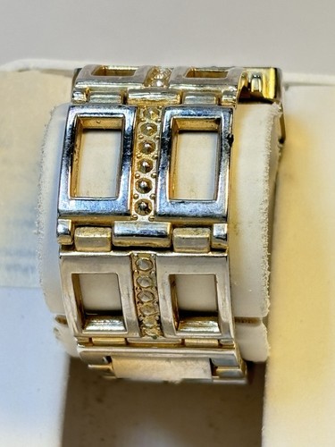Decade Ladies Watch, Crystal Accent Rare Rectangle Dial, Decorative Silver Band - Picture 5 of 11