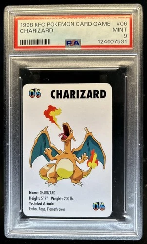 1998 KFC Pokemon Card Game Charizard #06 PSA 9 Mint