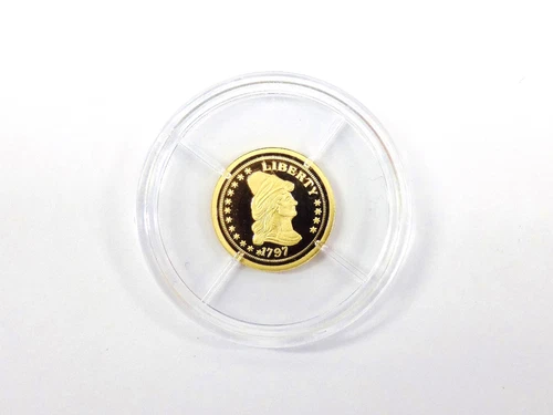 American Mint 14KT Miniature Proof of a 1797 Turban Head Eagle Gold Coin