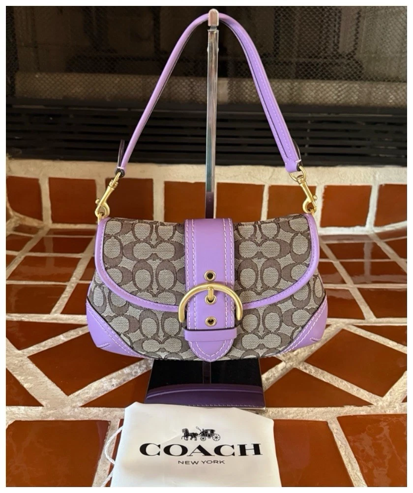 Coach Purple Signature Handbag for sale | eBay