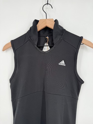Vestido de golf Adidas para niñas 13-14 negro logotipo del trébol malla ojo de cerradura espalda sin mangas - Imagen 2 de 8