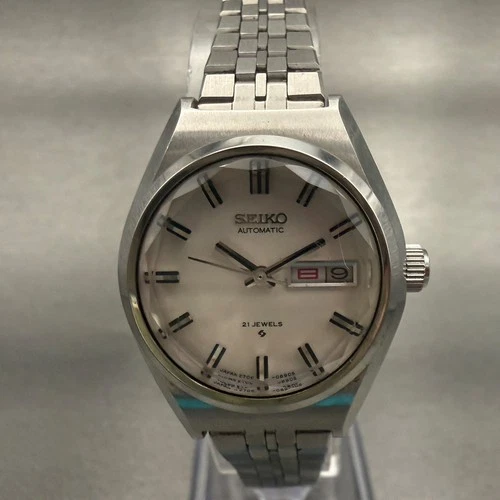 Seiko Watch Women 26mm White Dial Silver Round Daydate 2706-0340 Automatic Runs