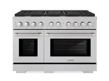ZLINE 48" PARAMOUNT GAS RANGE CONVECTION OVEN DURASNOW STAINLESS STEEL  SGRS-BR-