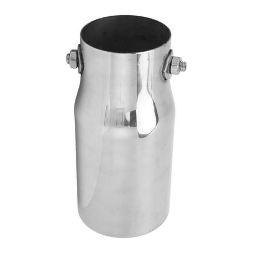 Ι Silver Exhaust Muffler Tip Stainless Steel Tailpipe 62mm/2.44in Inlet - Picture 11 of 12