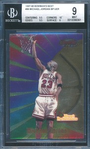MICHAEL JORDAN 1997-98 BOWMAN'S BEST PERFORMANCE BGS 9 MINT CARD #96!
