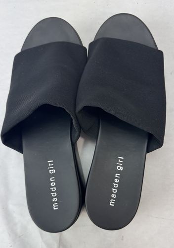 Sandalias Madden Girl negras con plataforma deslizable sin cordones de cuña cómodas para mujer talla 10 - Imagen 8 de 9