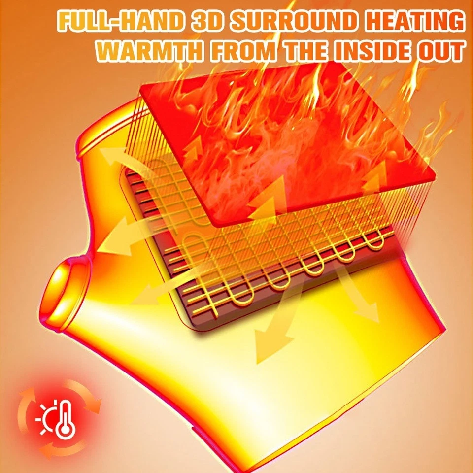 Luvas de aquecimento portáteis aquecedores de mão inteligentes termostáticas aquecidas sem dedos - Imagem 4 de 4