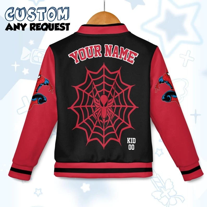 Personalized Spiderman Battle Kid Made The World Superhero Baseball Jacket