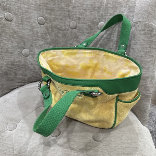 Juicy Couture Vintage Borde de Cuero Amarillo y Verde Juicy Girls Rule Y2K - Imagen 14 de 14