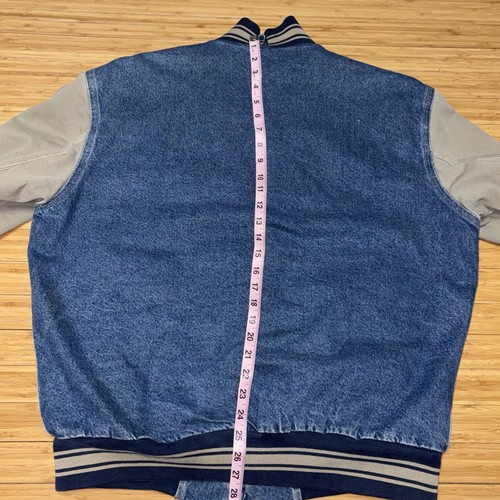 Vintage Carhartt Jacke Herren L blau Denim Varsity Detroit Collegiate Bomber hergestellt in den USA - Bild 17 von 18