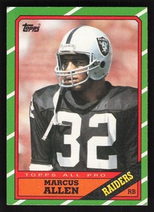 1986 Topps #62 Marcus Allen Card TCCCX