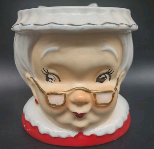 Taza cara señora Claus vintage izquierda - taza de café de Navidad de 3,5" *LEER* - Imagen 2 de 10
