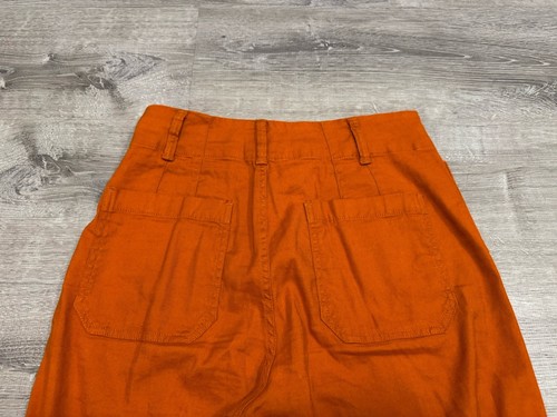 Maeve Anthropologie The Colette Cropped Wide Leg Orange Pants Women's Size 6 - Picture 4 of 8