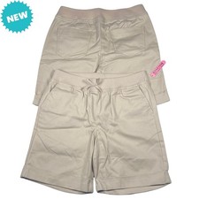 Izod Shorts Girls Size 14 Lot of 2 Khaki Approved Schoolwear Stretch Cuffed Hems