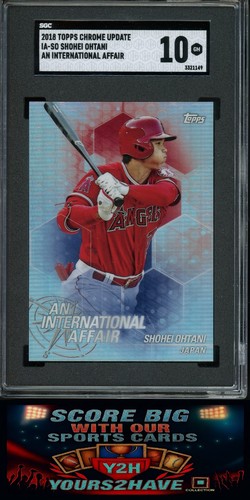 Shohei Ohtani ROOKIE 2018 Topps Chrome REFRACTOR Rookie RC #IA-SO SGC 10 - Picture 1 of 2