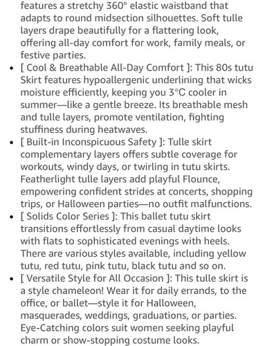 Plus Size Tutu Adult Women Ballet Bubble Tulle Skirt for Dance Layered Size XL - Picture 8 of 9