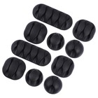 10pcs Adhesive Cable Clips Black USB Cord Organizer for PC Desk