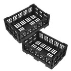 2pcs Foldable Plastic Storage Baskets: Multipurpose Organizer Bins For Bedroom