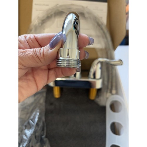 Phiestina 4 Inch 2 Handles Centerset Bathroom Sink Faucet Chrome - Picture 2 of 5