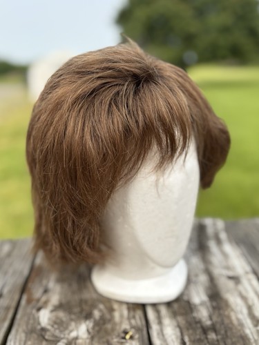 Auburn Human Hair Wig Layered Bangs 100% European Hair - Picture 7 of 8