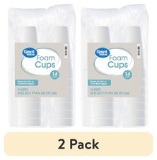 (2 pack) Great Value Disposable Foam Cups, 20oz, 14 Count
