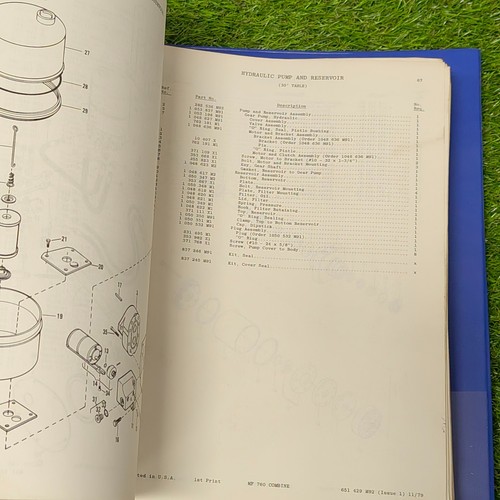 Massey Ferguson MF 760 Combine Harvester Parts Book - Picture 5 of 9