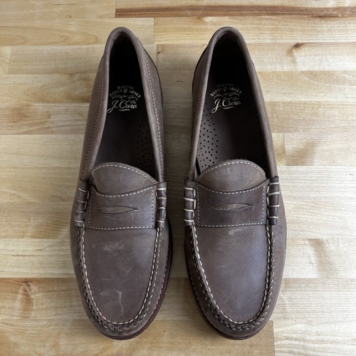 J. Crew Camden Halbschuh Natur Braun Leder Schuhe BJ009 Herren Größe 10,5 M - Bild 2 von 10
