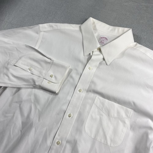 Brooks Brothers Slim Fit langärmliges weißes Herrenhemd Größe 17,5-6/7