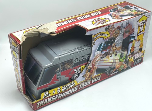 WWE Mattel Rumblers Rampage Transforming Tour Bus Spielset mit The Rock gebraucht Return - Bild 4 von 7
