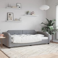 Day Bed without Mattress Light Grey 90x190 cm Single Fabric vidaXL