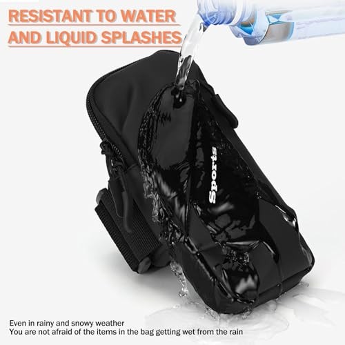 Cell Phone Armband Wrist Bag, Universal Fit, Water Resistant, Breathable, Black - 第 6/8 張圖片