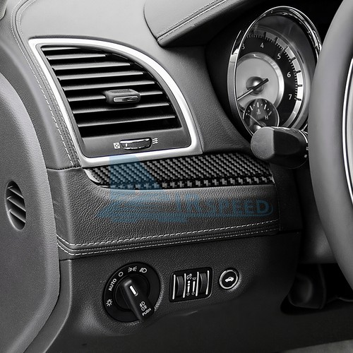 6 piezas biseles de embellecedor de cubierta de control central de fibra de carbono para Chrysler 300 2011-2014 - Imagen 5 de 9
