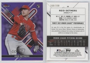 2022 Topps Finest Purple Refractor /250 Reid Detmers #26 Rookie RC